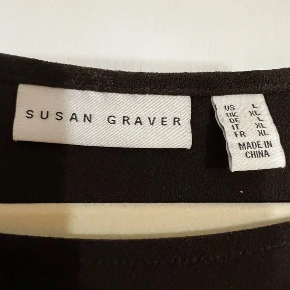 Susan Graver Brown Liquid Knit Top -  Beautiful trim in copper color. - Picture 3 of 9